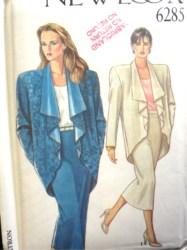 6285 CASCADE CONTRAST OR NOT BELL JACKET,LONG SKIRT PATTERN 8-18